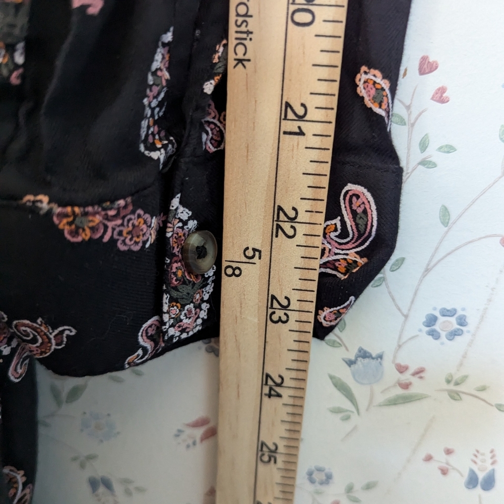 🖤 SO L Dress Dark Floral loose fit ruffle long sleeve boho whimsigoth - Picture 11 of 16